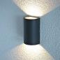 Preview: EVN Halbrunde moderne LED Außenwandleuchte 2-flg  anthrazit IP54 warmweißes Licht